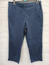 TU, Ladies Navy Crop Trousers, 2 front pockets, Size 14.