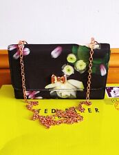 New Ted Baker Jajaa Kensington Rose Black Floral Evening Clutch Handbag *Dress L