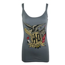 Ladies Girls Harley Davidson New Glittery Eagle Cotton T Shirts Tank Tops 122
