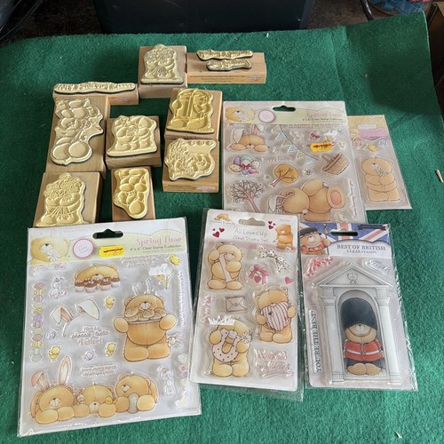 Job lot wood rubber stamps - , for