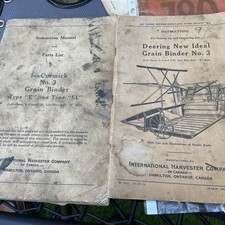 Deering ideal & McCormick Grain binder no 3,types E-EL two handbooks 1934 & 1942