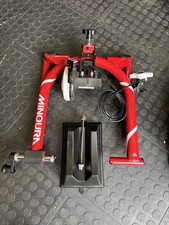 Minoura Indoor Magnetic Turbo Trainer Time  with BlackJack front wheel plate