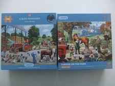 GIBSONS 500 PIECE JIGSAWS X 2 BUSY FARMYARD & FARRIER ON THE FARM
