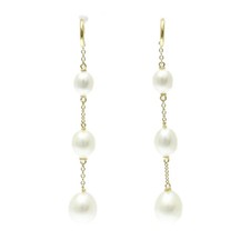 Tiffany By The Yard Pearl Earrings Freshwater Pearl Yellow Gold (18K) Drop Earri