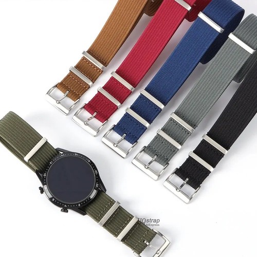 Ribbed nylon nato watch strap - nylon,