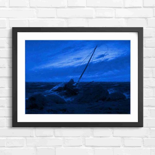 Stormy seascape wrecked ship - wrecked,