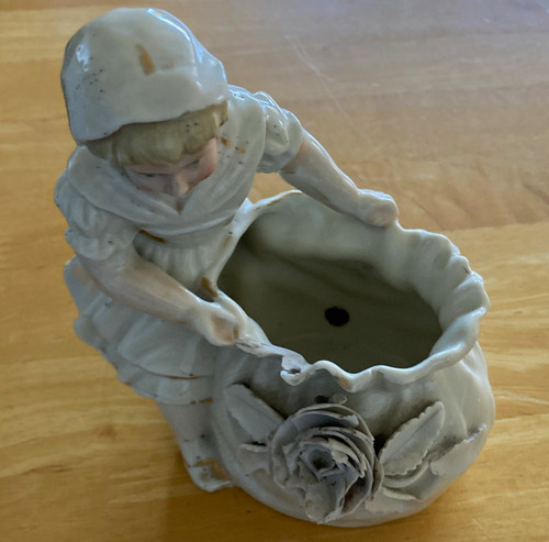 White glossy ceramic girl - white,