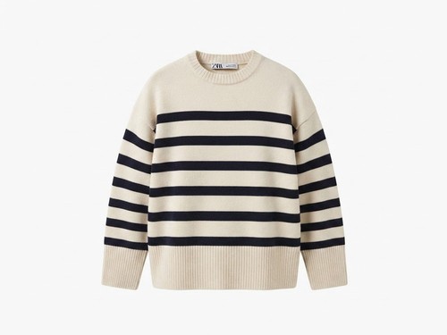 Zara striped heavy knit jumper - zara,