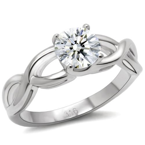 Silver solitaire ring ladies - solitaire, 1