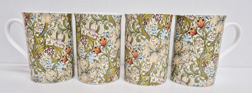 Golden lily mugs set bone - golden,
