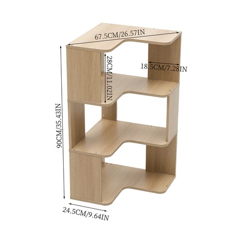 Wooden corner bookshelf - corner,