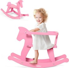 Rocking Horse for Kids 1-3 Years Old, Wooden Rocking Toy for Toddlers with Remo