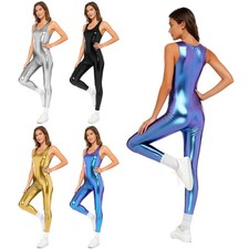 Women Jumpsuits Shiny Metallic