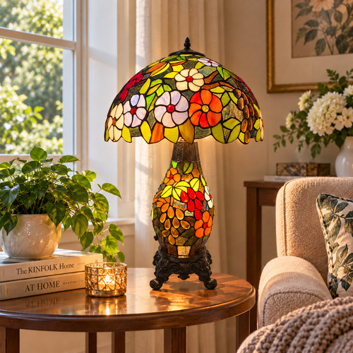 Tiffany style cluster - tiffany, table