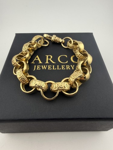 9ct gold belcher - gold, bracelet