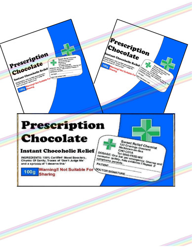 Prescription chocolate bar - chocolate,
