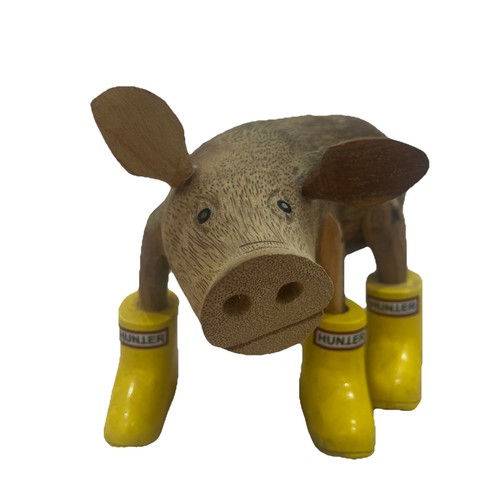 Pig hunter yellow wellies - pig,