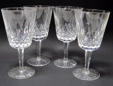 Set Of 4 Waterford Crystal Lismore Water Wine Goblets Glasses 6 7/8"