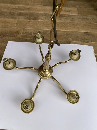 Antique brass arm chandelier - antique,