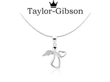 925 Sterling Silver Angel Heart Necklace Pendant Gift Present 