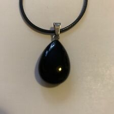 Black AGATE CABOCHON gemstone Pendant Crystal Healing REIKI Charged Mood Stone