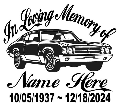 Loving memory decal - in,