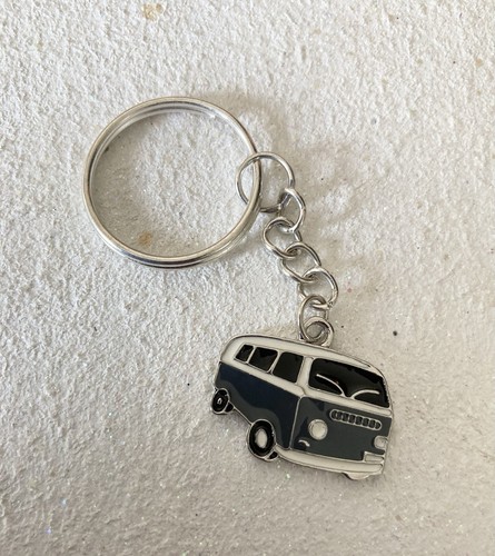 Grey camper van keyring - van,