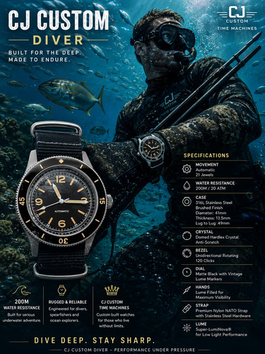 Custom vintage diver 50 - vintage,