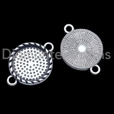 15 Pcs Tibetan Silver Blank Round 15mm Cabochon Tray Links Connector Setting i9