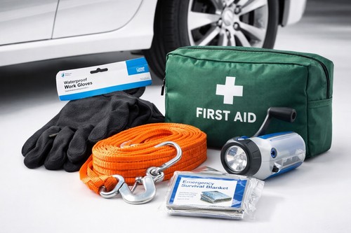 Car roadside emergency - car, kit