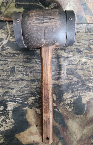 Antique wooden mallet iron - wooden,