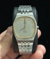 Omega De Ville 1980s Vintage Cal. 1336 Date Just 195.0015 Silver Tone Mens Watch