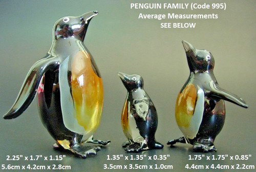 Glass penguin family - glass, 3