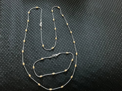 Gold silver tone necklace and - tone,