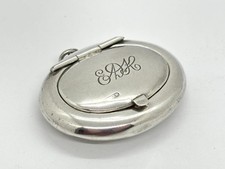 Antique 1919 Solid Sterling Silver miniature / Chatelaine Powder Compact Fob