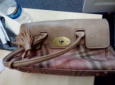 house of tweed large handbag with pink tartan check pattern