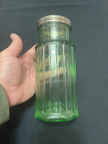 Vintage green glass flower - glass,