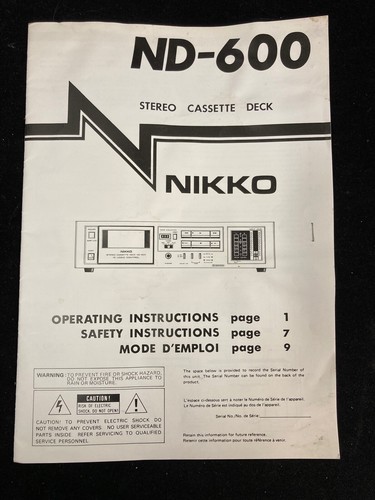 Nikko 600 stero cassette - nikko,