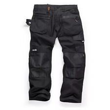 Scruffs Trade Ripstop Holster Pocket Work Trousers Black - All Sizes