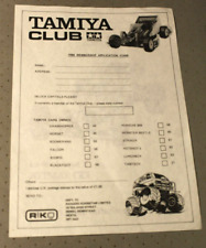 Tamiya Club 1988 Membership Application Form RIKO Porsche 959 Hornet Bigwig