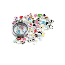 5pcs Best Quality Floating Charms For Memory Locket Necklace Pendant Keyring