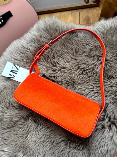 Zara orange leather - zara,