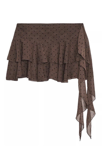 Zara polka dot brown - polka, ruffle