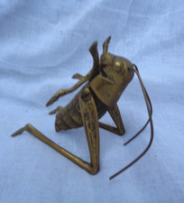 Vintage Brass Cricket Grasshopper Locust Insect Figurine Decorative Bug