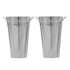  2 Pcs Metal Flower Bucket