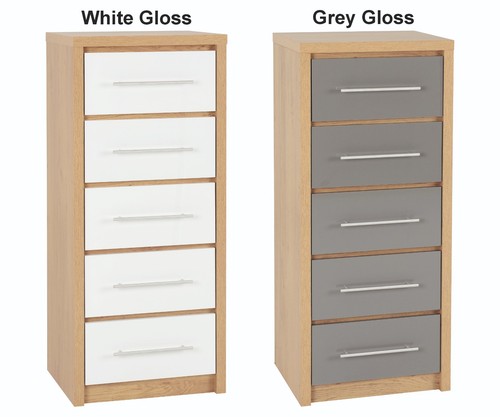 Seville white gloss - gloss, oak