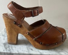 Vintage Tan leather wooden