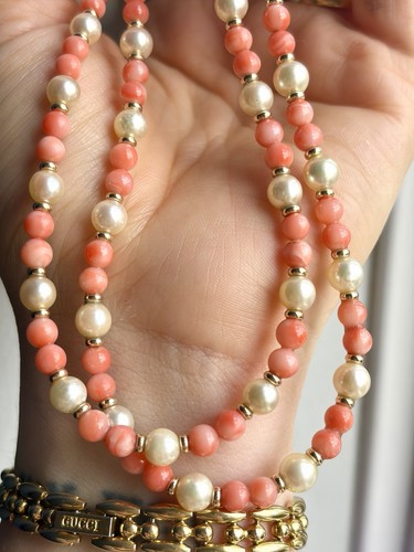 Vintage 9ct gold coral and - vintage,