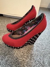 Babycham high wedge polka dot