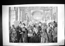 Old 1873 London Scene Charity Election Tavern People Voting Grundy Wi Victorian